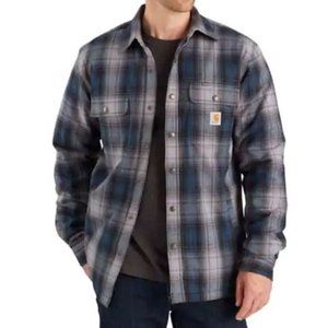 NWT Hubbard Sherpa Plaid Flannel Shirt Jac (Blue)